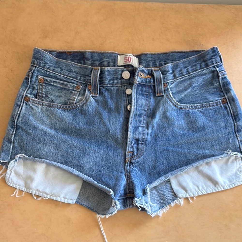 Levi's Blue Jean Shorts Distressed Cut-Off Style